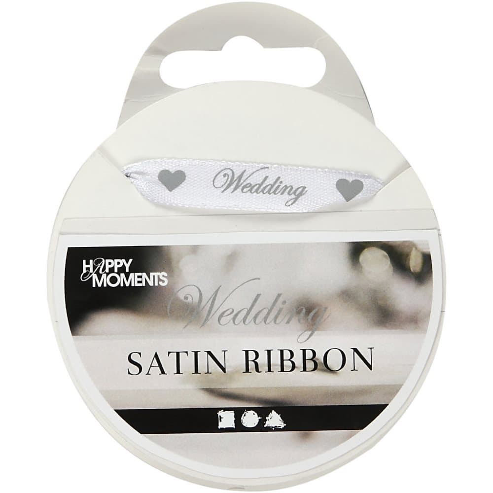 Satinband, vit, B: 10 mm, 8 m/ 1 rl.