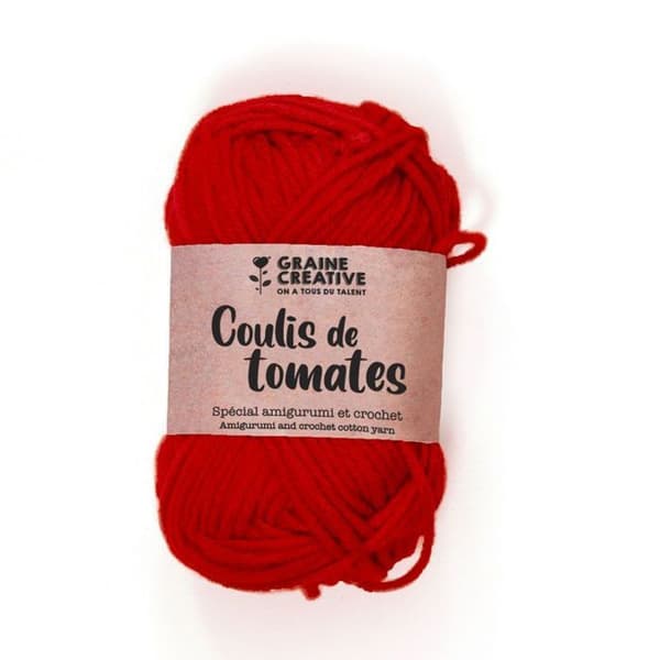 Amigurumi garn - Kreativt frö - Tomatocoulis röd - Bomull och akryl - 1 st - Från 14 år