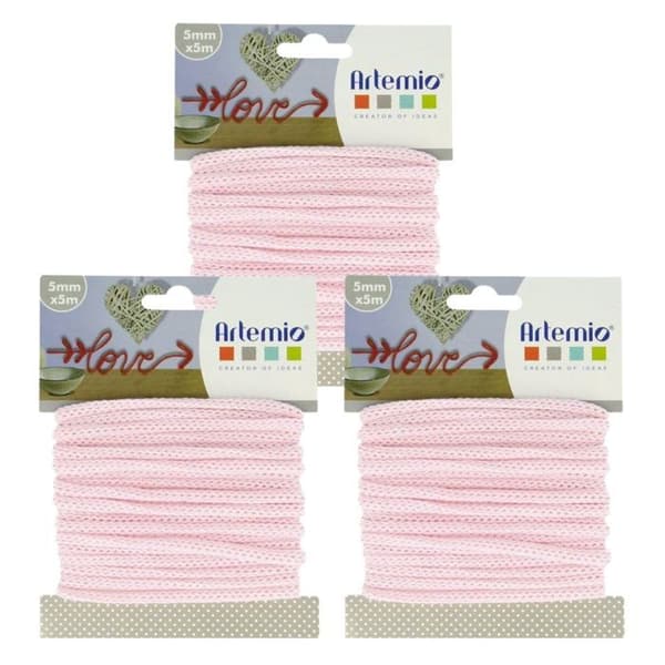 3 stickgarn 5 mm x 5 m - rosa