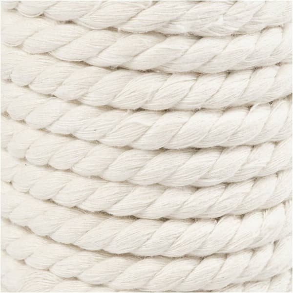 Makramésnöre Rep - 8,5 mm - Råvit - 12 meter