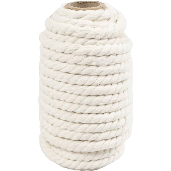 Makramésnöre Rep - 8,5 mm - Råvit - 12 meter