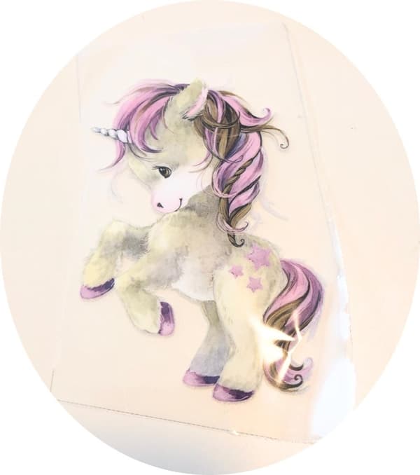2 Unicorn viny stryka på sy på märken