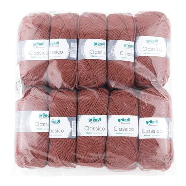 Gründl 3488 14 Classico, Advantage Pack om 10 Stickning 50 g Handstickat garn 50% Virgin Merino Wool Superwash, 50%