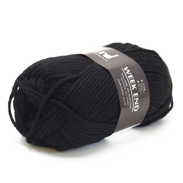 Stickgarn Week End 1210 Svart 50% Ull