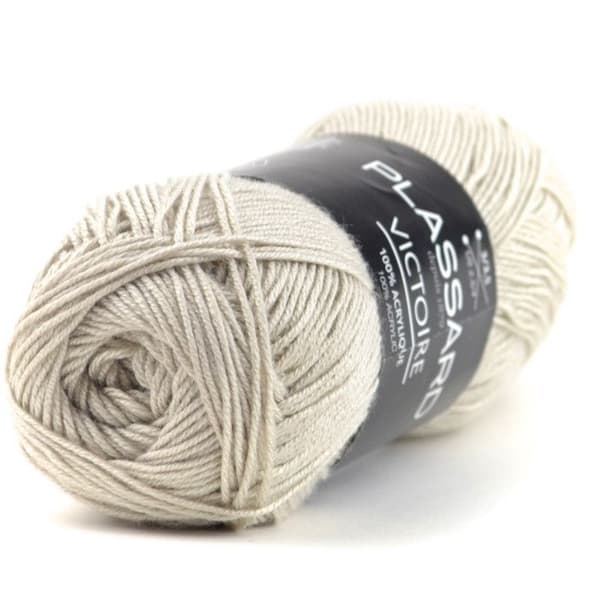 Fil crochet och stickning - PLASSARD - Victoire 27 - Akryl - Färg Beige - 1 nystan