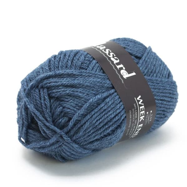 Stickgarn Week End 1280 Blå Jean 50% Ull