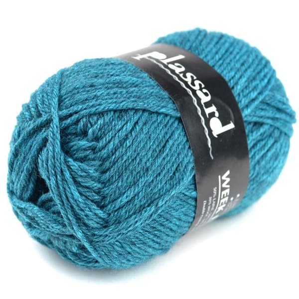 Week End stickgarn 3186 Melerad Anka Blå - Plassard - Tidlös Ull - 50% Ull - Akryl
