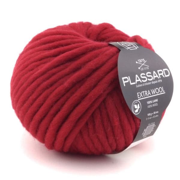 Kula av ull Extra Ull 356 Röd 100% Ull - Plassard