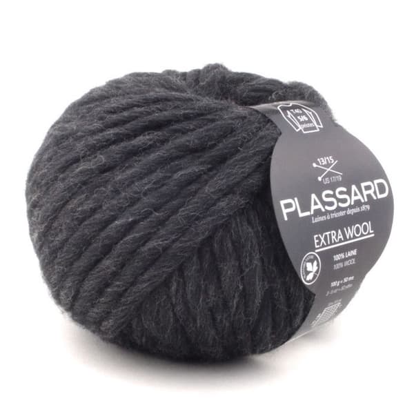 Grosse laine mèche Extra Wool 155 Mörkgrå 100% Ull