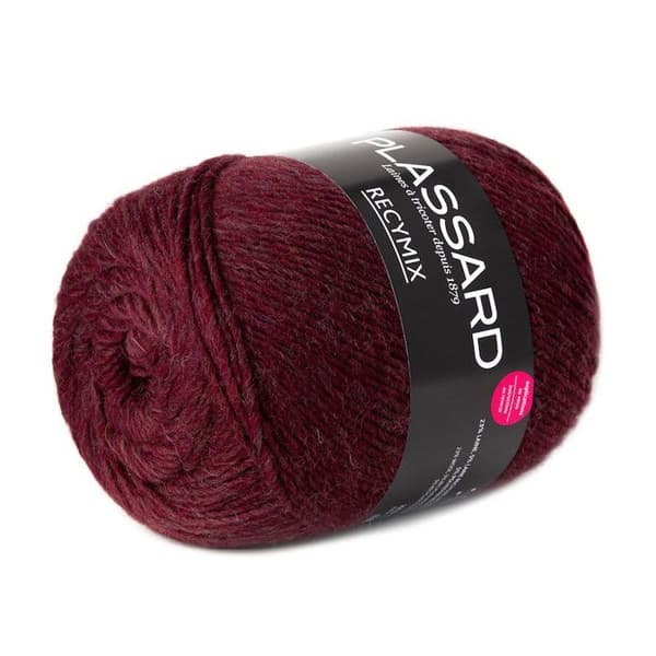 Laine - PLASSARD - Recymix 37 - Bordeaux Rouge - 1 garnpaket - Tillverkad i Italien