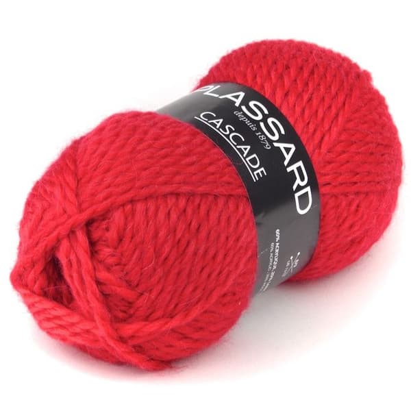 Kula av ull Cascade 09 Röd - Plassard - Stor boll - Akryl - Ull - Alpaca