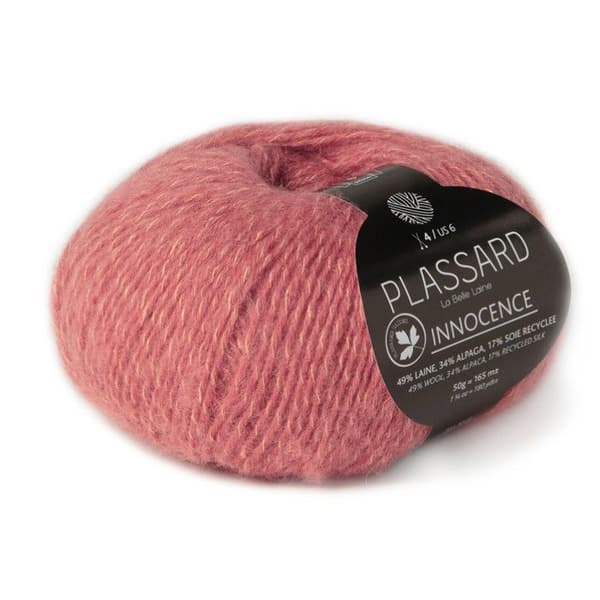 Återvunnen sidenull för stickning Innocence Medium Rosa - PLASSARD - 31 - Vit - Medium Rosa