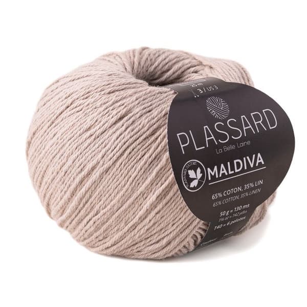 Plassard sommarvirkat och stickgarn: Maldiva Fauve 05