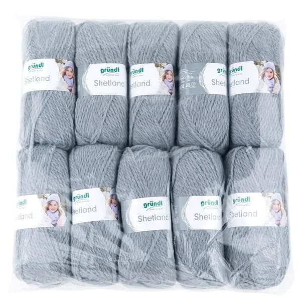 Stickgarn - Gründl - 3433 14 Shetland - 80% polyakryl - 20% ull - Grå 100g