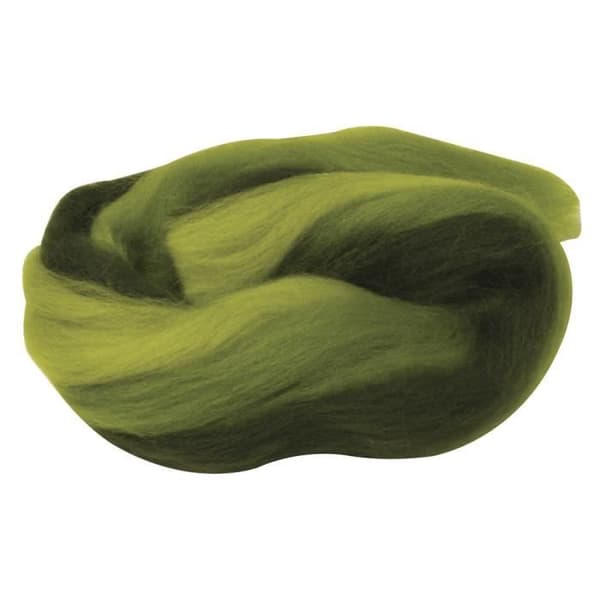 Merinokardad ull - RAYHER - Flerfärgad, nystan, gröna nyanser - 21 mikrofon - 50 g