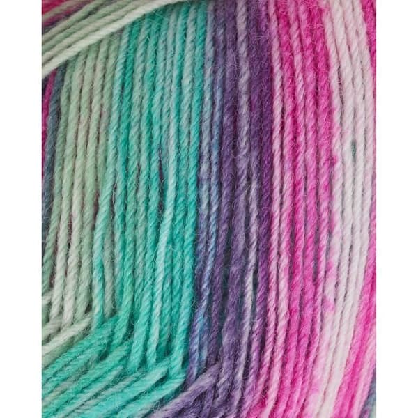 Gründl Hot Socks “Madena” garn, 100 g Berry/Lagune, färg 07