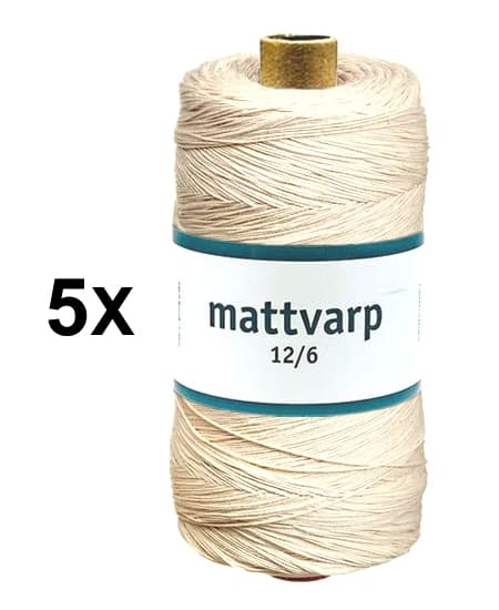 5 kpl. Mattokude 12/6 valkaisematon Premium 500gr/rulla