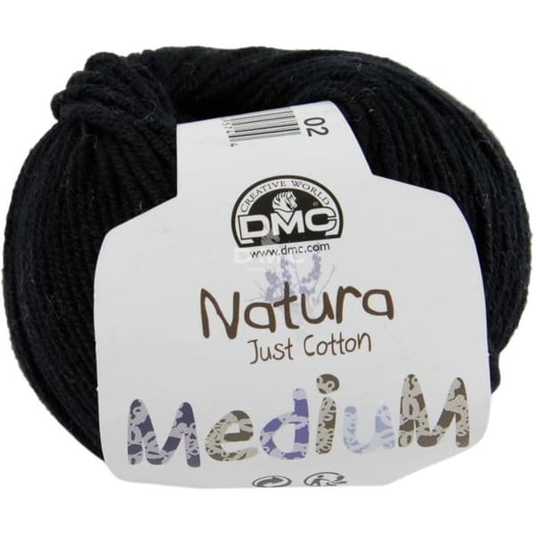 Fil DMC Natura Medium - Svart - 50g - 32 färger