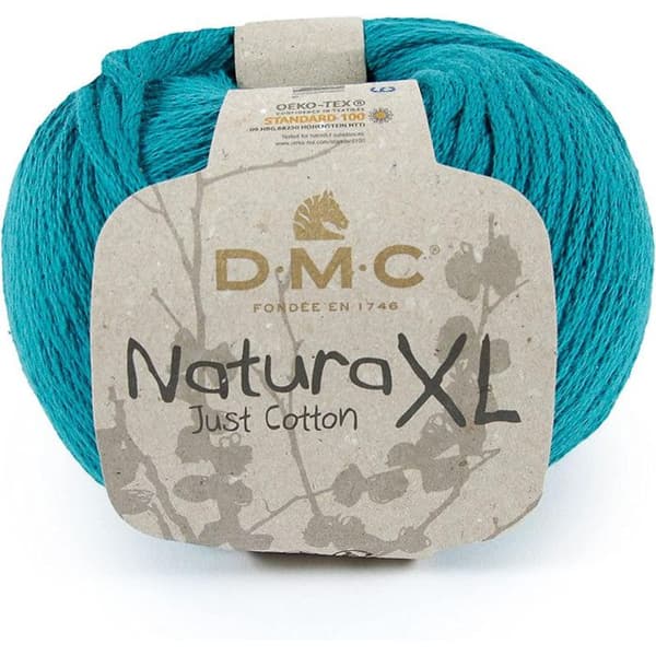 Pelote - 100% kammad bomull - Smaragd - NX81 - Mycket tjock - DMC - Natura XL - Stickning - Virkning