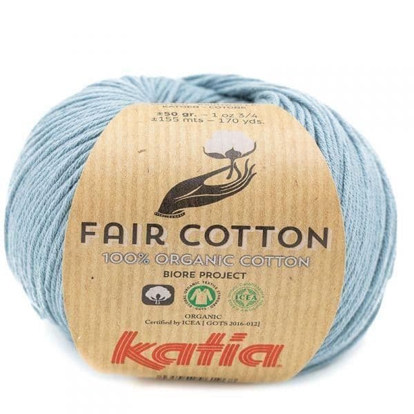 Coton à tricoter FAIR COTTON BIO 41 Blågrå