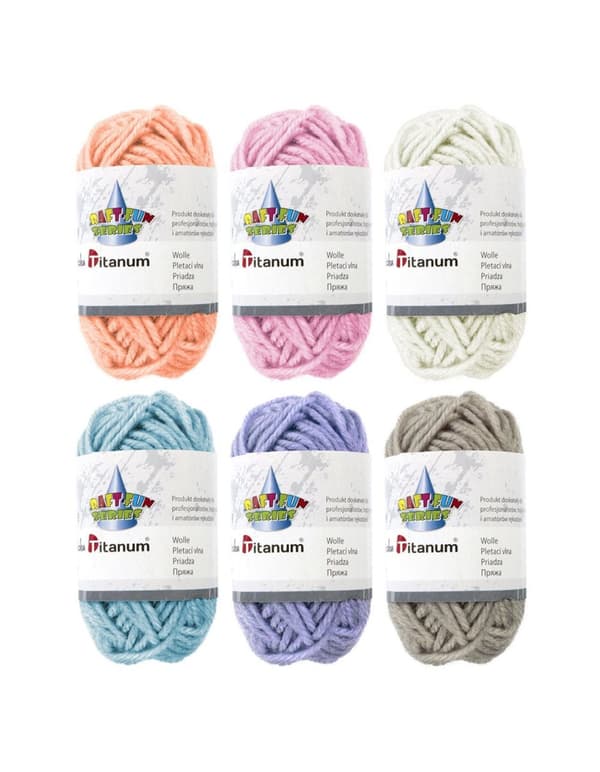 Pastelgarn 6 farver x 10g Titanum Craft-Fun Series