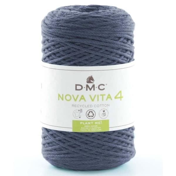 Fil DMC återvunnen bomull Nova Vita 4 - DMC - Mörk Jeans - 250 g - Makramé - Virkning