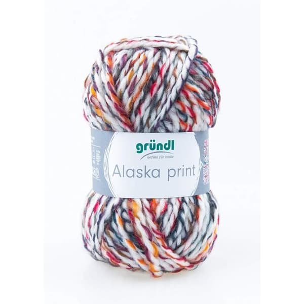 Gründl 3422 02 Alaska Print, Advantage Pack om 10 Stickning 100 g Handstickat garn 80% polyakryl, 20% ull, isfärg,
