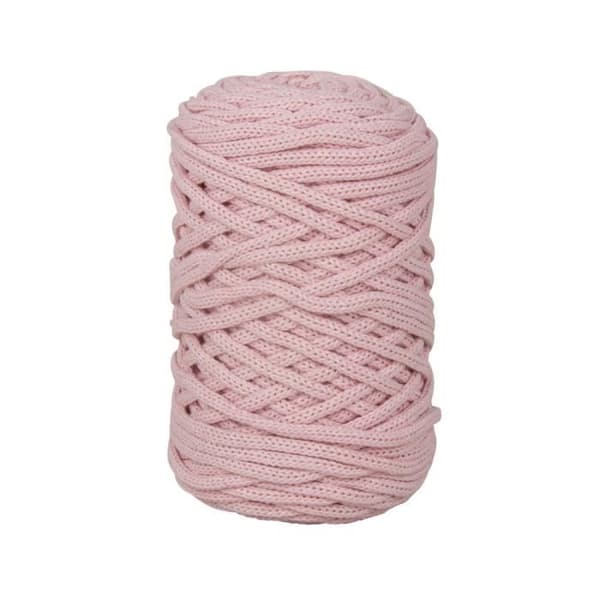 Flätad tråd - Braidy Recycling - 4 mm - Puderrosa - Nystan 250 g - 65 m