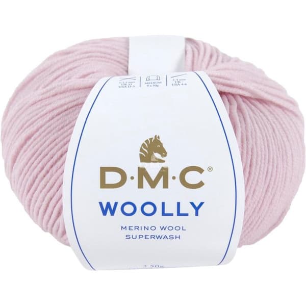 Kula av ull - 100% merino - Ljusrosa - DMC - Ulligt - Stickning - Virkning