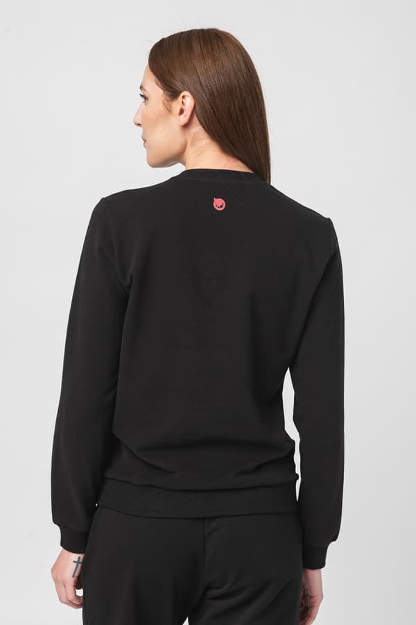 BLUZA COTON CASUAL FEMEI BLACK-XL