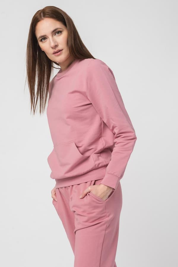 BLUZA COTON CASUAL FEMEI PINK-XS