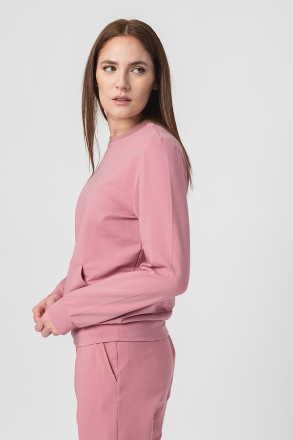 BLUZA COTON CASUAL FEMEI PINK-XS