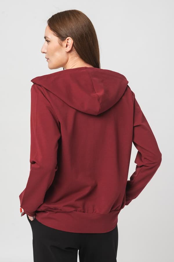 HANORAC COTON CASUAL FEMEI BURGUNDY-XS