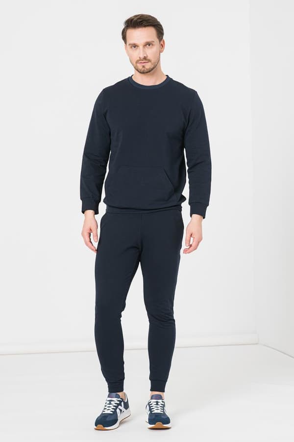 BLUZA COTON CASUAL BARBATI NAVY-L