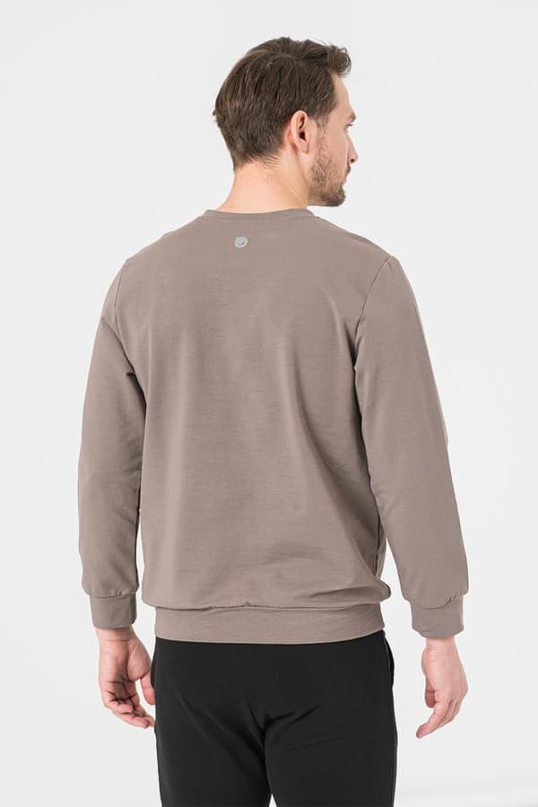 BLUZA COTON CASUAL BARBATI TAUPE-M
