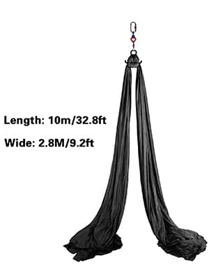 2,8X10M yogahängmatta luftsilke kit, mjukt och slitstarkt tyg, hårdvara för klättring, mångsidig, lätt att sätta upp och bära