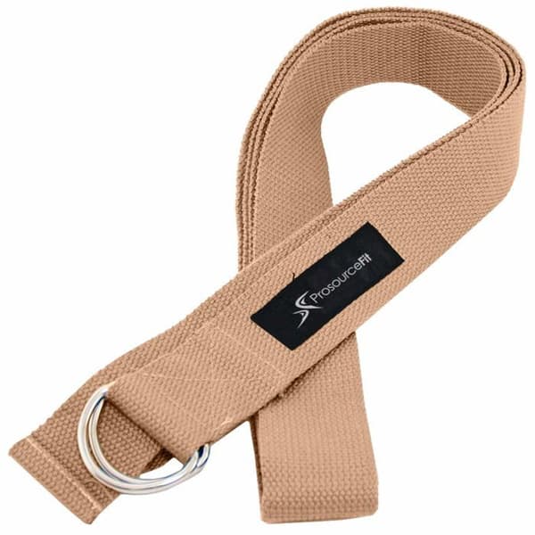 Prosourcefit yogaband - ps-2018-met-beige - Metall D-Ring yogaband 8 hållbart bomull för stretching och flexibilitet