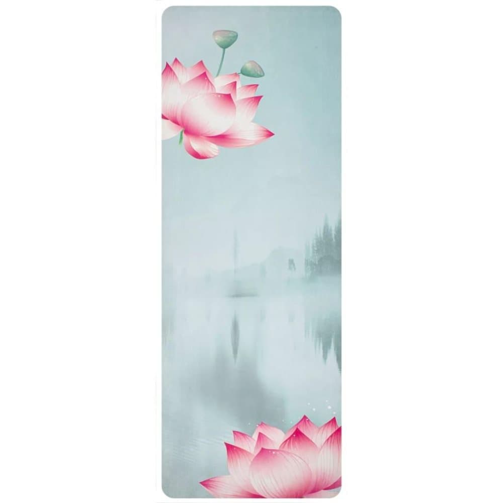 Avento Yogamatte mikrofiber semsket skinn med trykk grønn 41WS-GRO-Uni