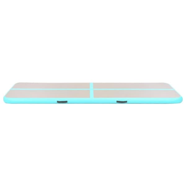 vidaXL oppustelig gymnastikmåtte med pumpe 300 x 100 x 10 cm PVC grøn