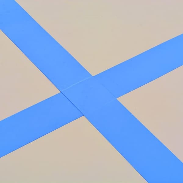 vidaXL oppustelig gymnastikmåtte med pumpe 800 x 100 x 10 cm PVC blå