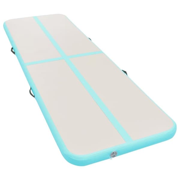 vidaXL Täytettävä voimistelumatto pumpulla 700x100x10 cm PVC vihreä