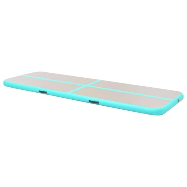 vidaXL Täytettävä voimistelumatto pumpulla 700x100x10 cm PVC vihreä