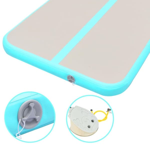 vidaXL Täytettävä voimistelumatto pumpulla 700x100x10 cm PVC vihreä