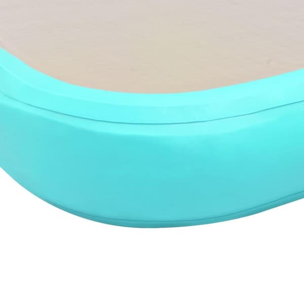 vidaXL Oppblåsbar gymnastikkmatte med pumpe 300x100x10 cm PVC grønn