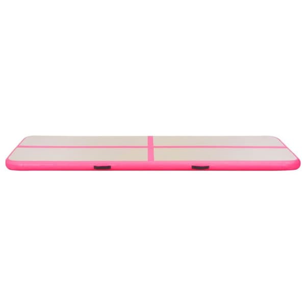vidaXL Uppblåsbar gymnastikmatta med pump 400x100x10 cm PVC rosa