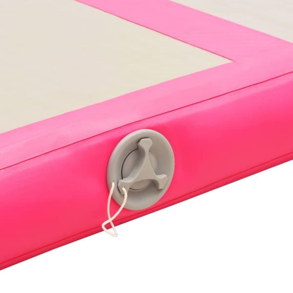 vidaXL Uppblåsbar gymnastikmatta med pump 400x100x10 cm PVC rosa