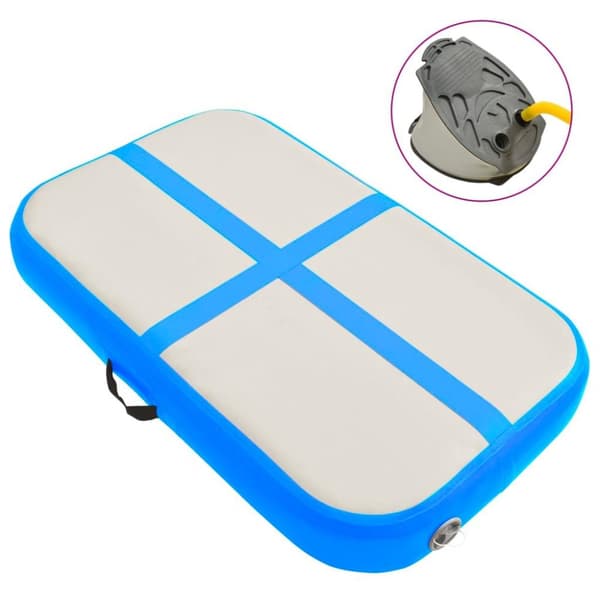 vidaXL Täytettävä voimistelumatto pumpulla 60x100x15 cm PVC sininen