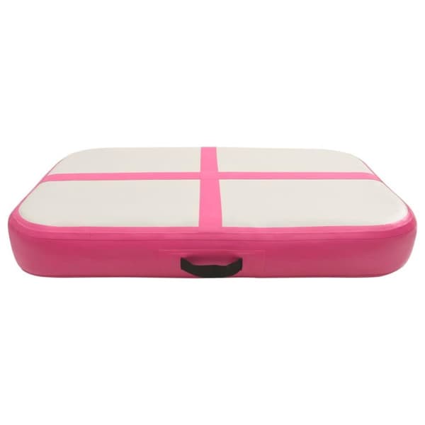 vidaXL oppustelig gymnastikmåtte med pumpe 60x100x15 cm PVC lyserød