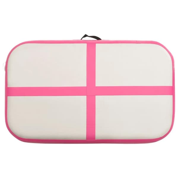 vidaXL oppustelig gymnastikmåtte med pumpe 60x100x15 cm PVC lyserød