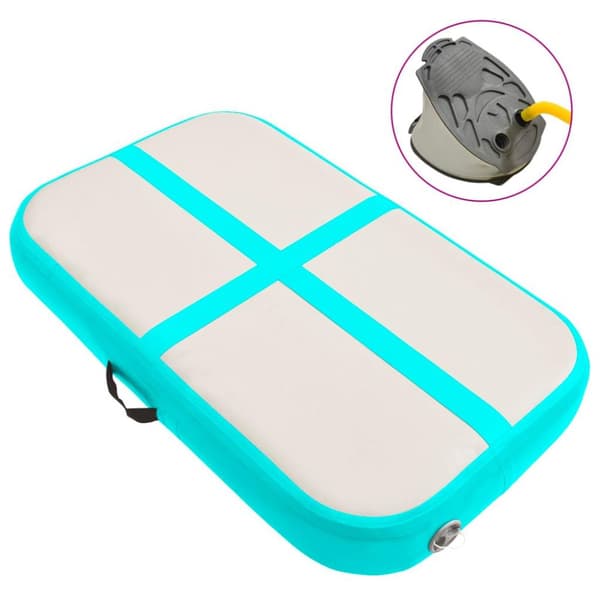 vidaXL Täytettävä voimistelumatto pumpulla 60x100x10 cm PVC vihreä